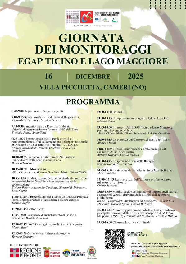 Programma giornata Monitoraggi